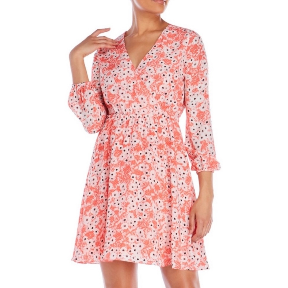 CeCe Long Sleeve Floral Dress